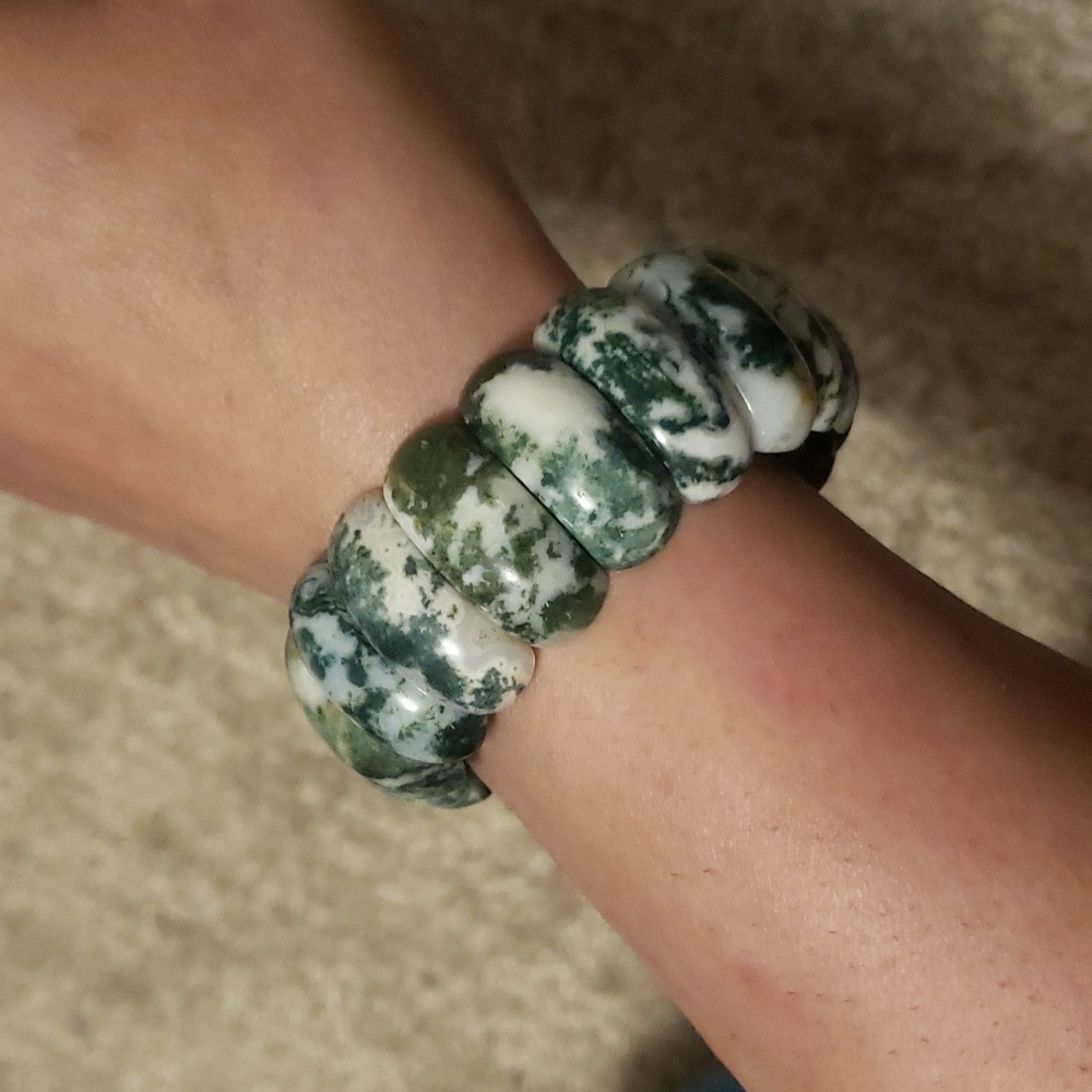 Moss Agate stone bracelet